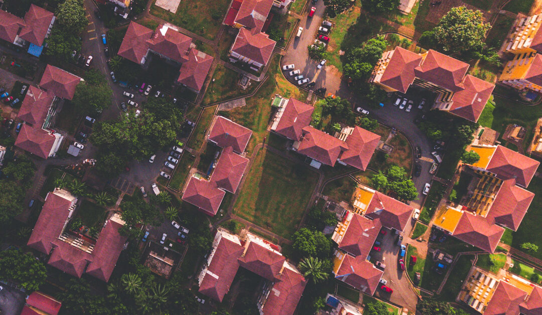 Aerial view of a subdivision